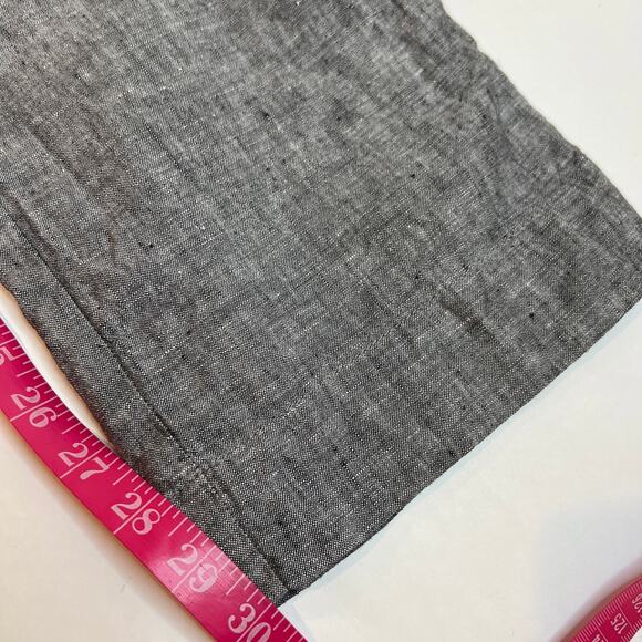 Athleta Bali Linen Ankle Pants Sz 2 Gray Pull On Drawstring Straight Crop 211388 - Picture 13 of 13